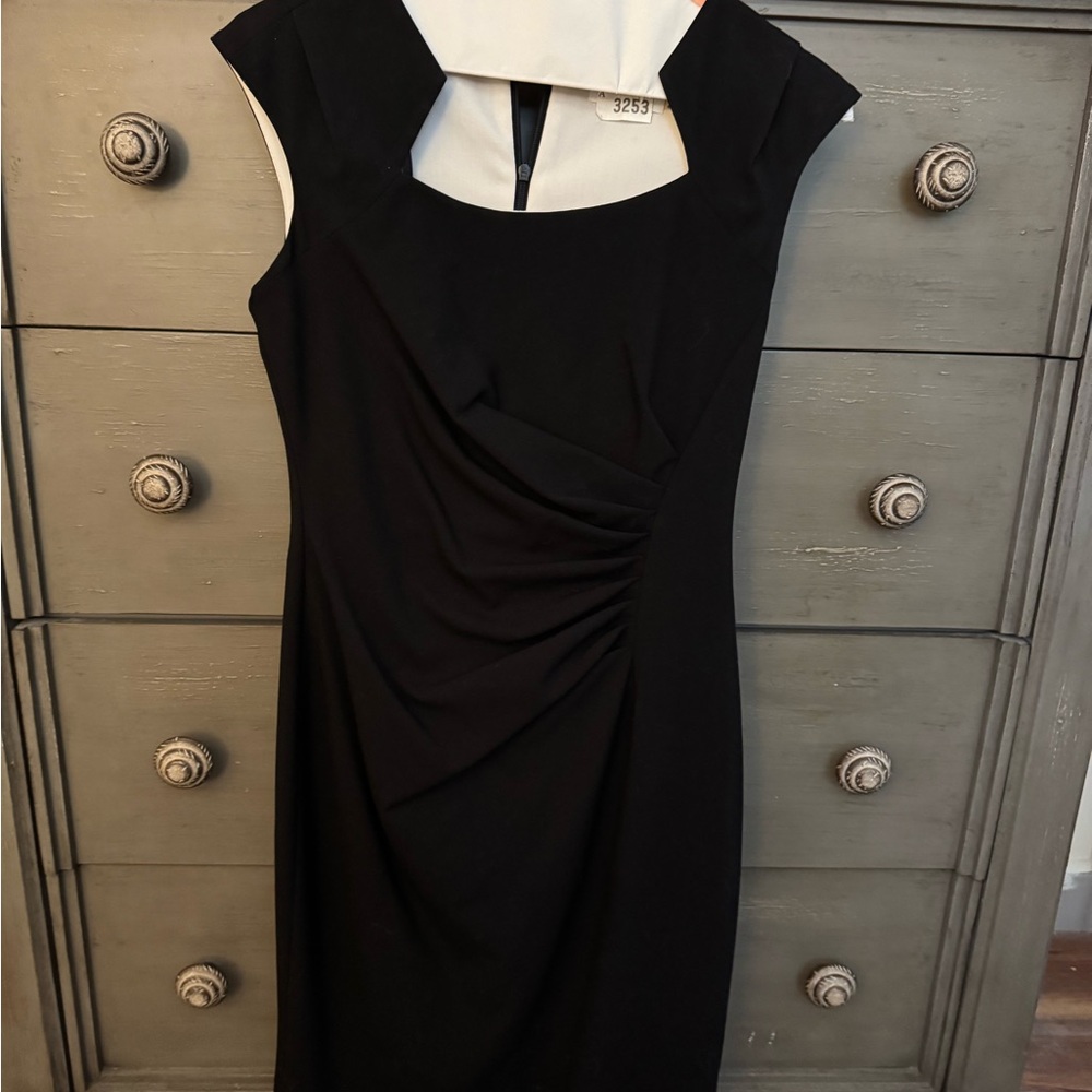 Calvin Klein Black and White Midi Dress